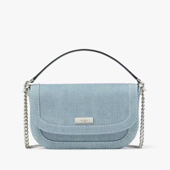 Kate Spade New York Krista Denim Chain Crossbody Handbag NWT - Picture 1 of 4